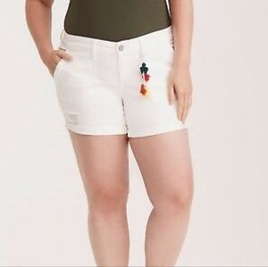 Torrid 14 White Denim Shorts